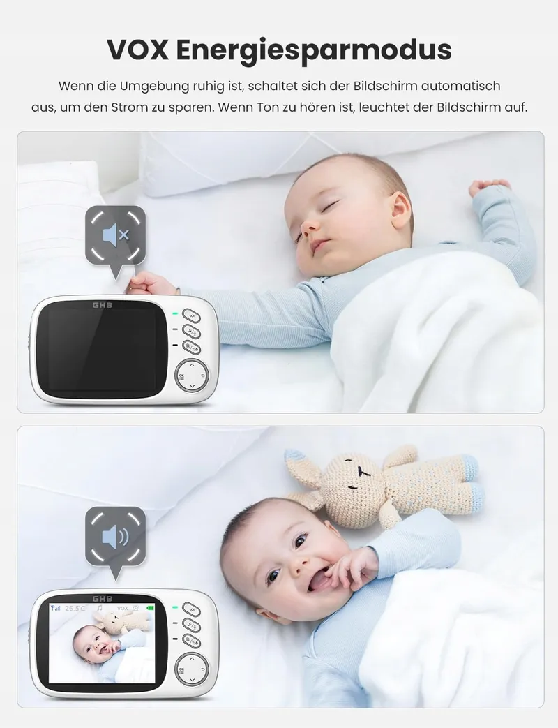 GHB Babyfoon Camera LCD 3.2 Inch VOX Modus 2-weg Communicatie — foto 5