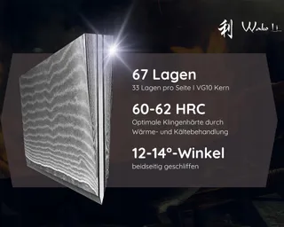 WAKOLI Damastmessenset 3-delig 67 Lagen Pakkahout — miniatuur 5