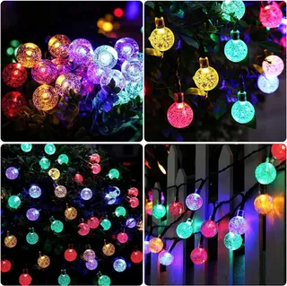 Solar Lichtketting 30 LED 8M IP65 Kleurrijk Balkon Tuin — miniatuur 6