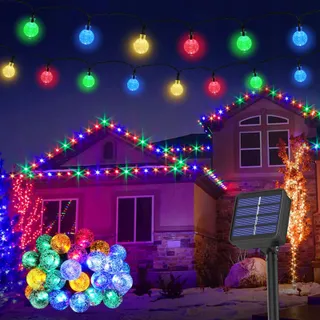 Solar Lichtketting 30 LED 8M IP65 Kleurrijk Balkon Tuin — miniatuur 8
