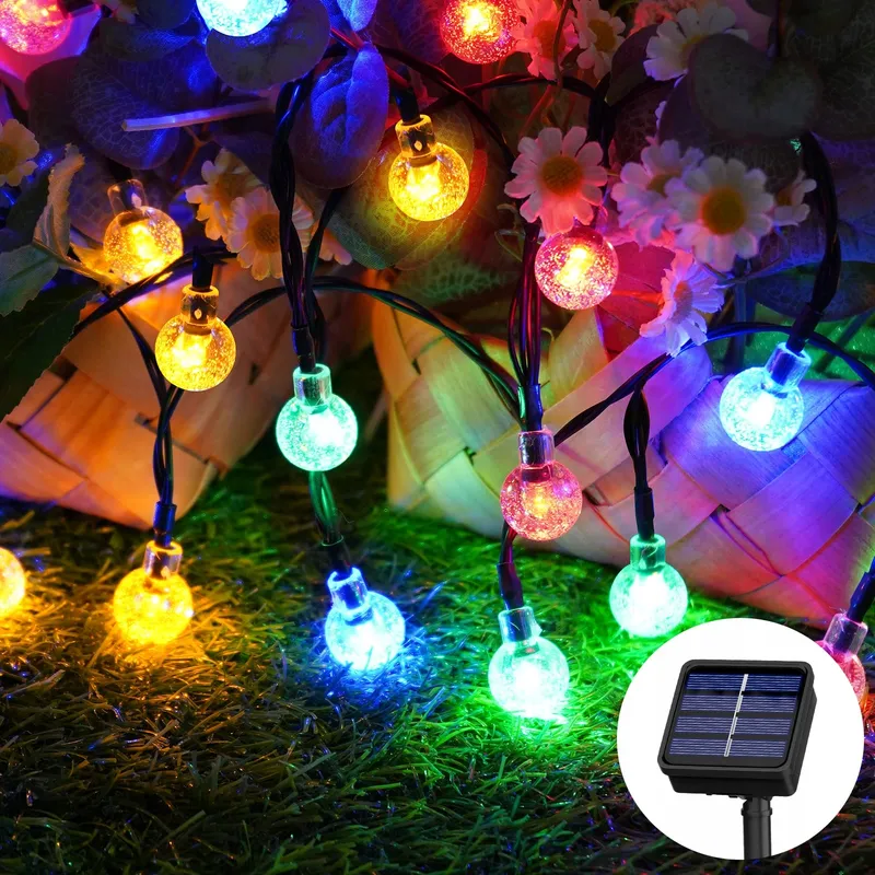 Solar Lichtketting 30 LED 8M IP65 Kleurrijk Balkon Tuin β foto 1