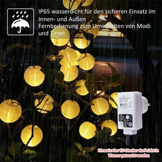 STARRYEVER LED Lichtsnoer 12M 11 Modi Afstandsbediening Patio Balkon Tuin — miniatuur 4