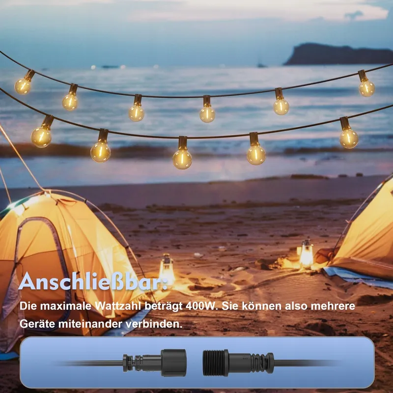 YUUSEI LED Tuinverlichting Lichtsnoer 60M IP45 Waterdicht — foto 4