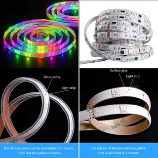 Solar LED Strip 10m RGB IP67 Waterdicht Tuinverlichting — miniatuur 1