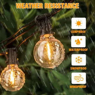 SUWIN LED Lichtsnoer Buiten 18m Warmwit Waterdicht Balkon — miniatuur 2