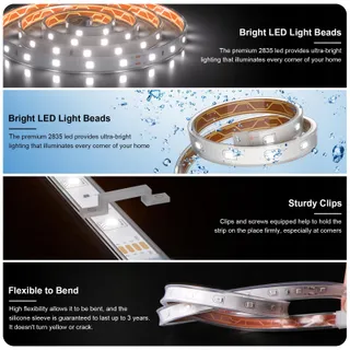 MIWATT LED Strip 10M IP67 Waterdicht 560 LED Koud Wit Tuin Zwembad — miniatuur 3