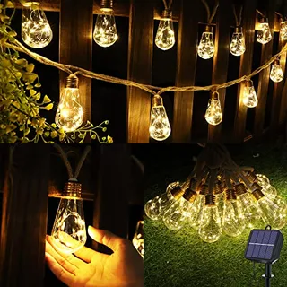 GEEMOO Solar LED Lichtsnoer IP65 6,4m Weerbestendig — miniatuur 1