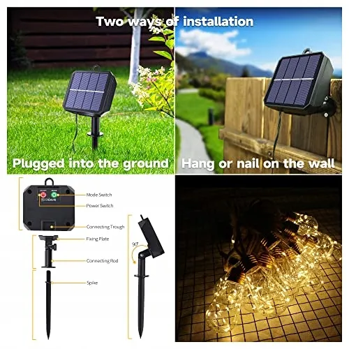 GEEMOO Solar LED Lichtsnoer IP65 6,4m Weerbestendig — foto 8