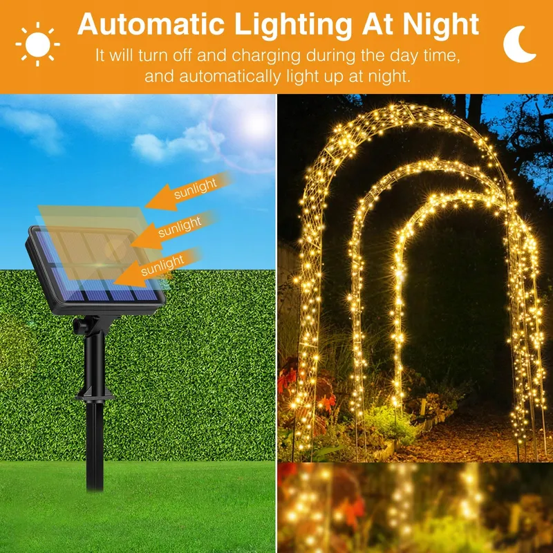 LITOGO Solar Lichtsnoer 12M 120LED Waterdicht Buiten Balkon — foto 2