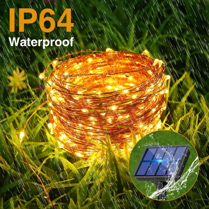 LITOGO Solar Lichtsnoer 12M 120LED Waterdicht Buiten Balkon — foto 4