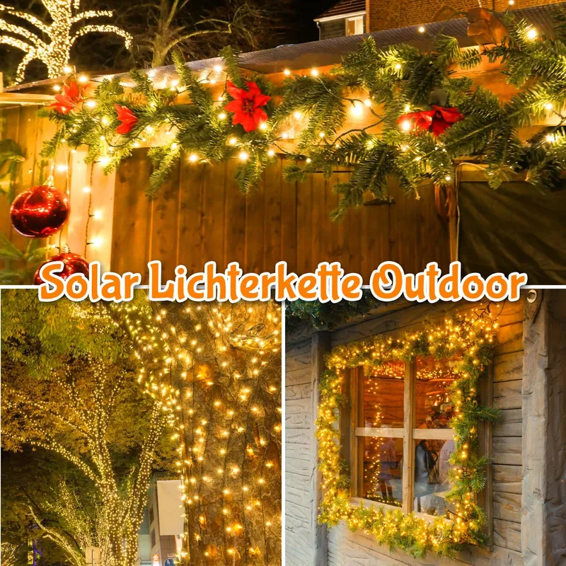 ETOPGO Solar Lichtsnoer 12M 120 LED IP65 8 Modi Decoratie — foto 7