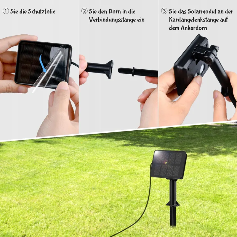 ETOPGO Solar Lichtsnoer 12M 120 LED IP65 8 Modi Decoratie — foto 5