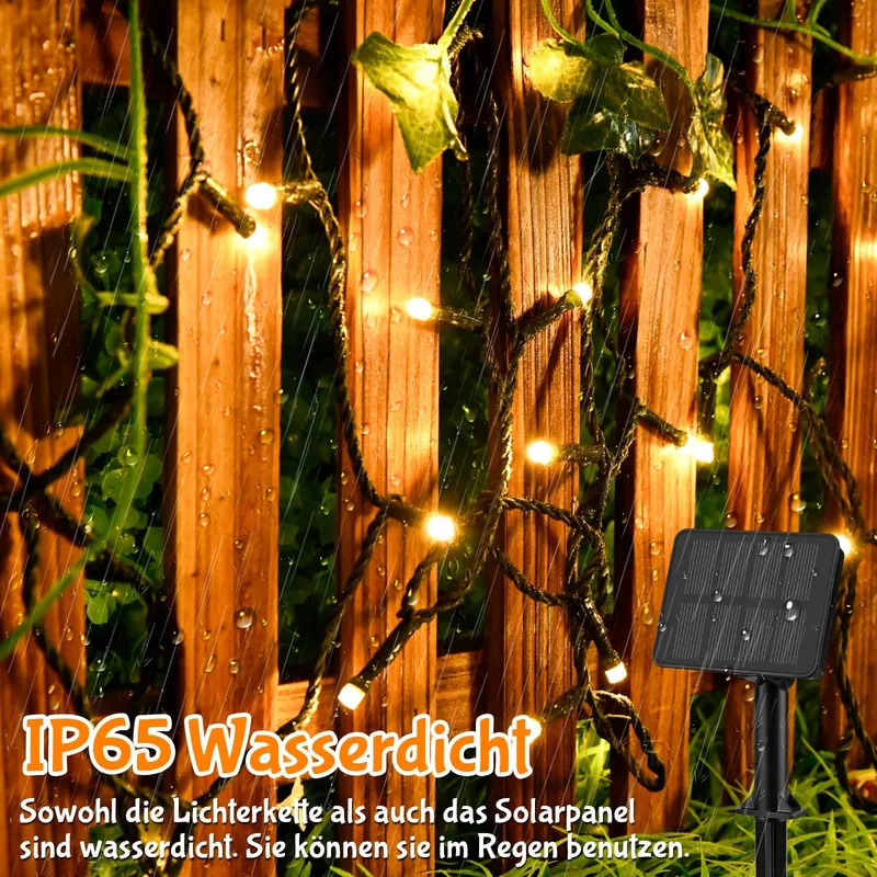 ETOPGO Solar Lichtsnoer 12M 120 LED IP65 8 Modi Decoratie — foto 4