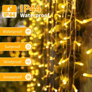 AURIOSTAR Lichtketting Buiten op Batterijen 20M 200 LED 8 Standen — miniatuur 4
