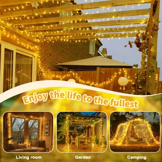 AURIOSTAR Lichtketting Buiten op Batterijen 20M 200 LED 8 Standen — miniatuur 7