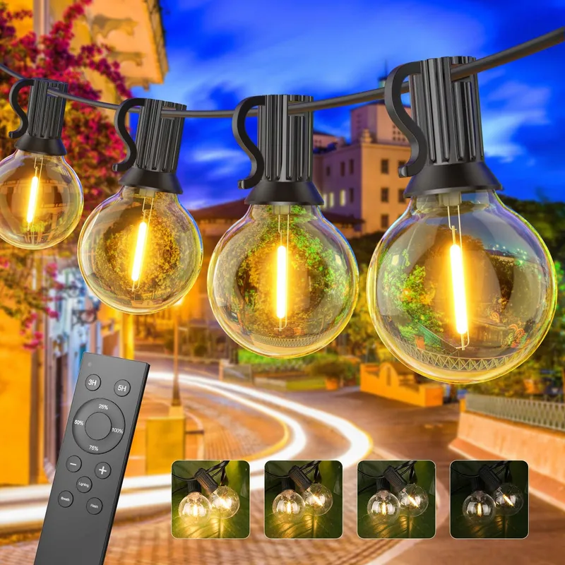 FANSANMY Lichtsnoer Buiten 30M Afstandsbediening 50 Lampen IP45 — foto 1
