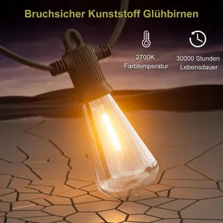 KAWAYA LED Lichtketting Buiten 8M IP65 12+1 Lampen — miniatuur 6