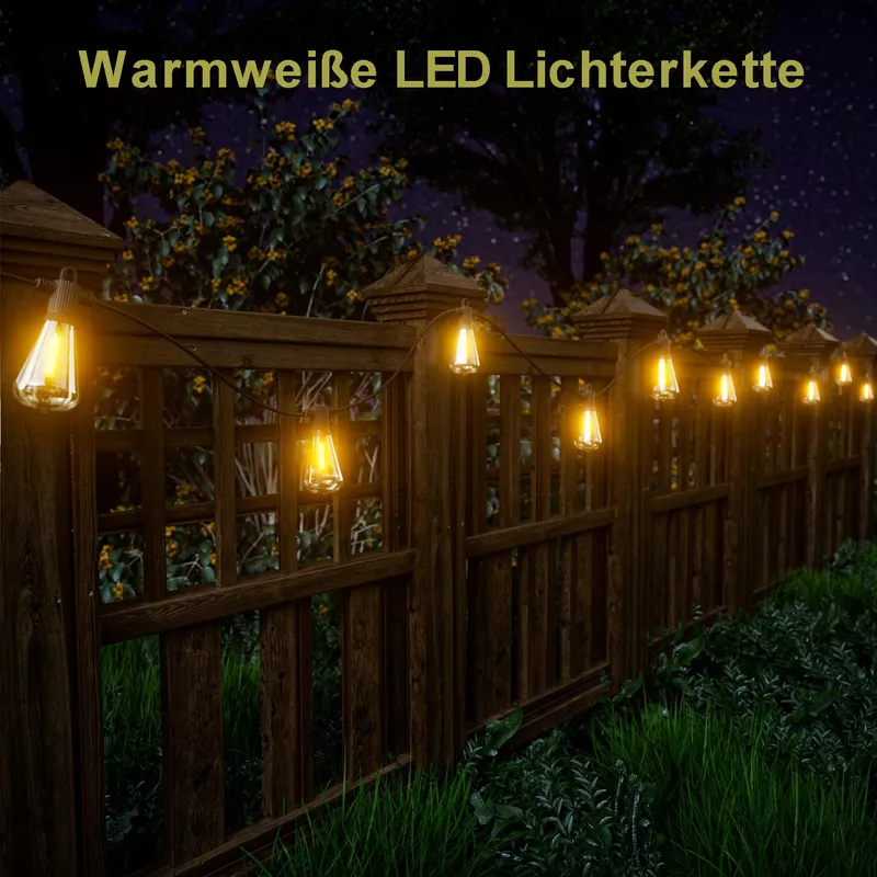 KAWAYA LED Lichtketting Buiten 8M IP65 12+1 Lampen — foto 7