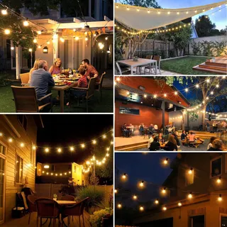 YUUCIO LED Lichtketting Buiten 45M Dimmer Afstandsbediening 2700K — miniatuur 8