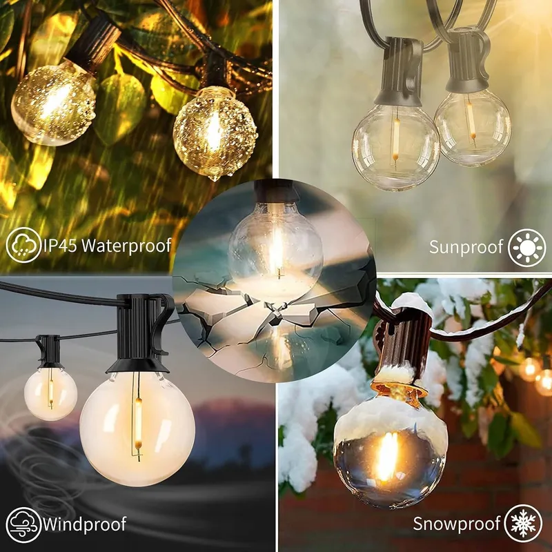 YUUCIO LED Lichtketting Buiten 45M Dimmer Afstandsbediening 2700K — foto 7