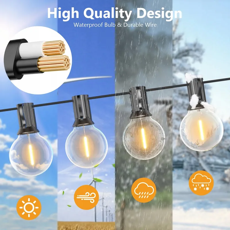 LED Buitenverlichting 30m 52 Lampen Warmwit Met Afstandsbediening — foto 6