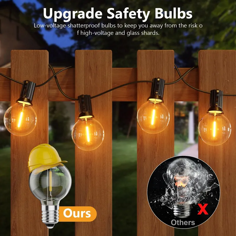 LED Buitenverlichting 30m 52 Lampen Warmwit Met Afstandsbediening — foto 3