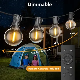 LED Buitenverlichting 30m 52 Lampen Warmwit Met Afstandsbediening — miniatuur 2