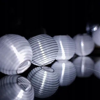 LEZONIC Solar LED Lampionnen 8m 30 LED 8 Modi Waterdicht Wit — miniatuur 5
