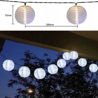LEZONIC Solar LED Lampionnen 8m 30 LED 8 Modi Waterdicht Wit — miniatuur 2