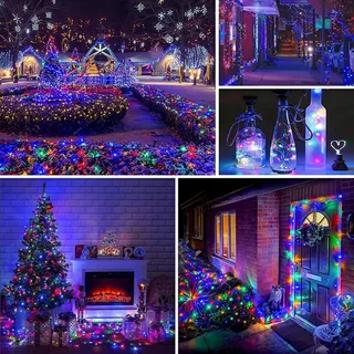 Solar Lichtsnoer Buiten 12M 120 LED Waterdicht Tuindecoratie — miniatuur 3