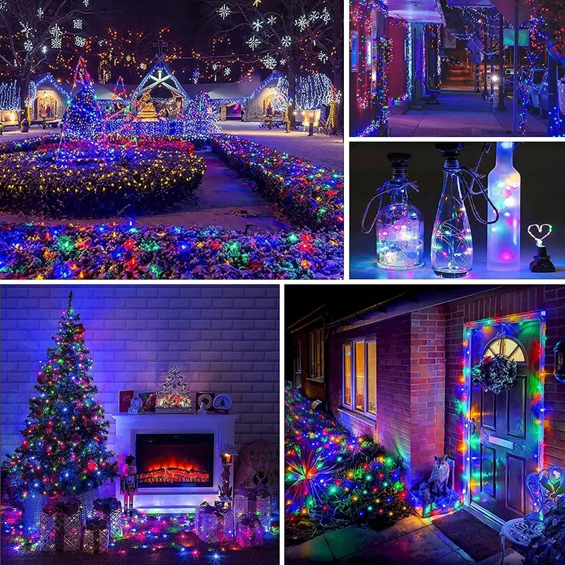 Solar Lichtsnoer Buiten 12M 120 LED Waterdicht Tuindecoratie — foto 3