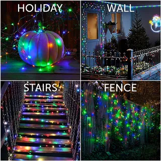 Solar Lichtsnoer Buiten 12M 120 LED Waterdicht Tuindecoratie — miniatuur 4