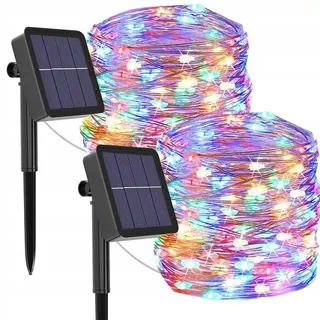 Solar Lichtsnoer Buiten 12M 120 LED Waterdicht Tuindecoratie — miniatuur 2