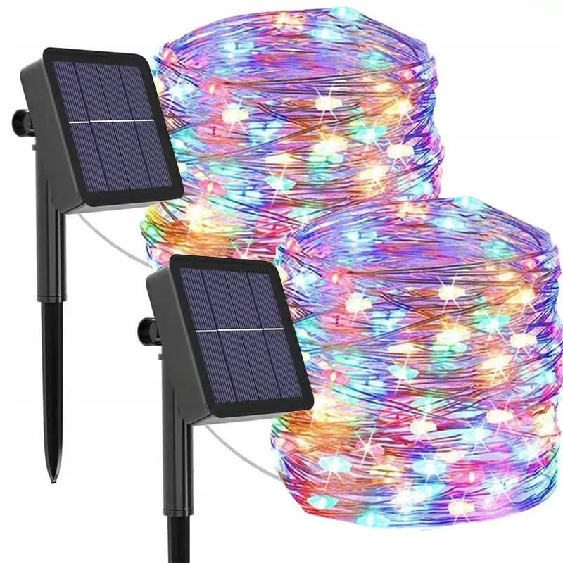 Solar Lichtsnoer Buiten 12M 120 LED Waterdicht Tuindecoratie — foto 2