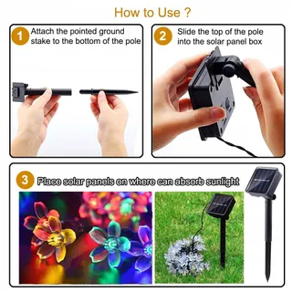 Solar Tuinverlichting 7M 50 LED Bloemen Waterdicht Kerstdecoratie — miniatuur 6