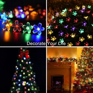 Solar Tuinverlichting 7M 50 LED Bloemen Waterdicht Kerstdecoratie — miniatuur 4
