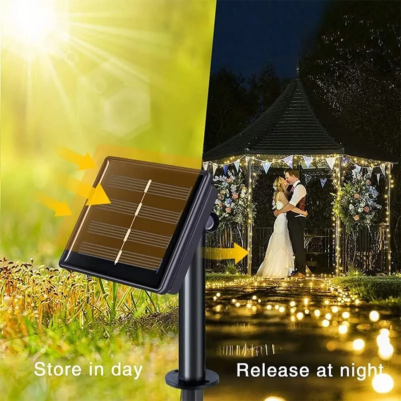 SOLAR Lichtketting Buiten 12m 120 LED Waterdicht Tuin — foto 2