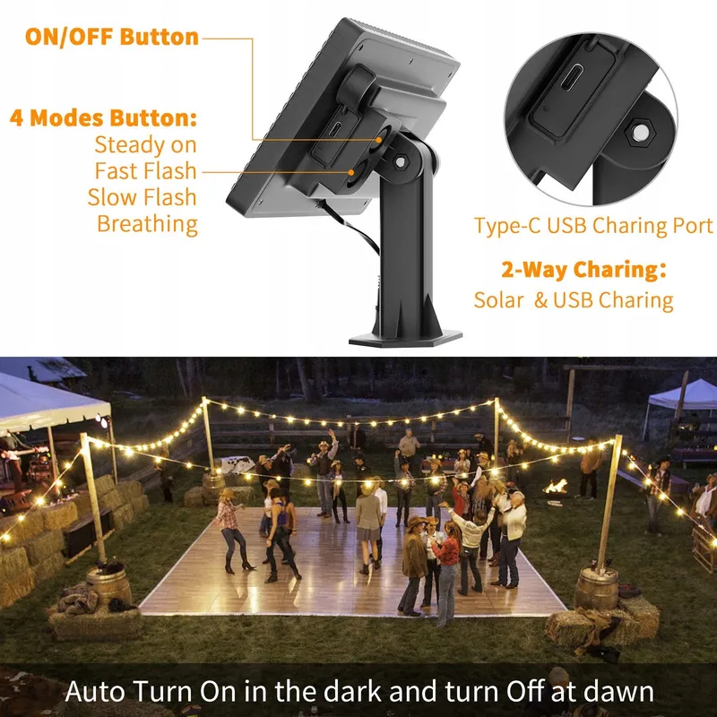 YUUCIO Solar LED Lichtsnoer 15m IP44 Waterdicht Buiten — foto 4