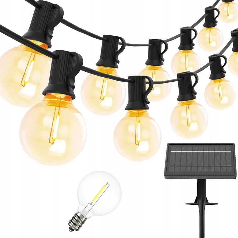 YUUCIO Solar LED Lichtsnoer 15m IP44 Waterdicht Buiten — foto 1
