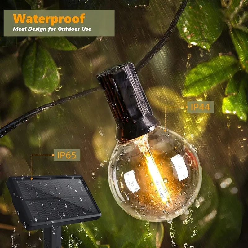 YUUCIO Solar LED Lichtsnoer 15m IP44 Waterdicht Buiten — foto 2