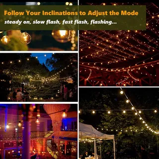 YUUCIO Solar LED Lichtsnoer 15m IP44 Waterdicht Buiten — miniatuur 5