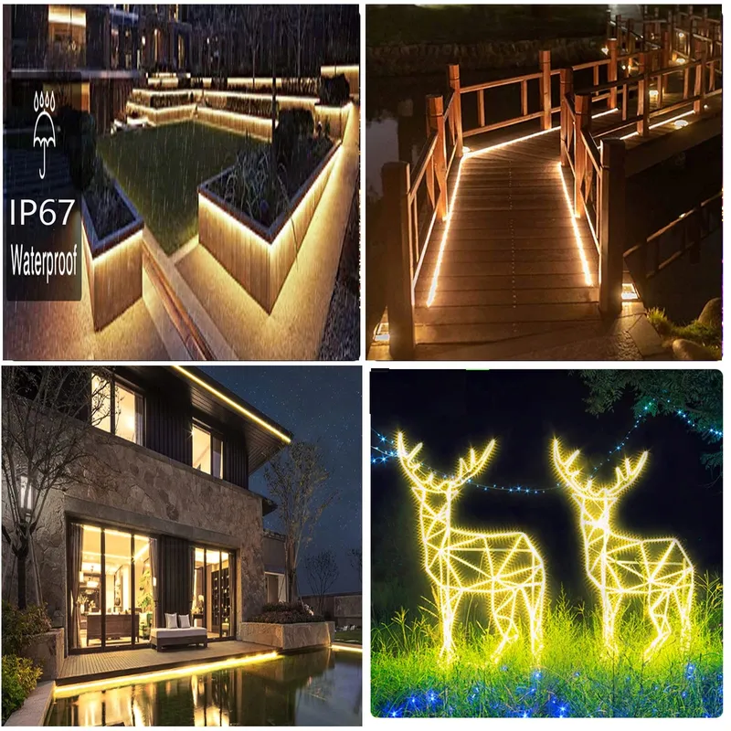 LUMTANG Solar LED Strip 10m 560 LED Afstandsbediening Warm Wit — foto 4
