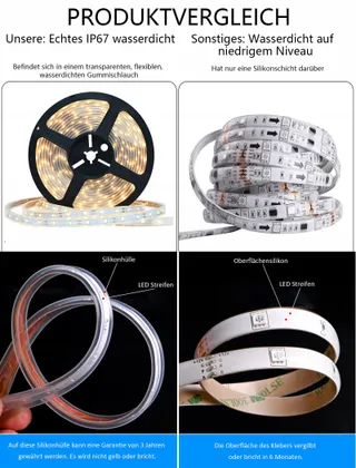 LUMTANG Solar LED Strip 10m 560 LED Afstandsbediening Warm Wit — miniatuur 6