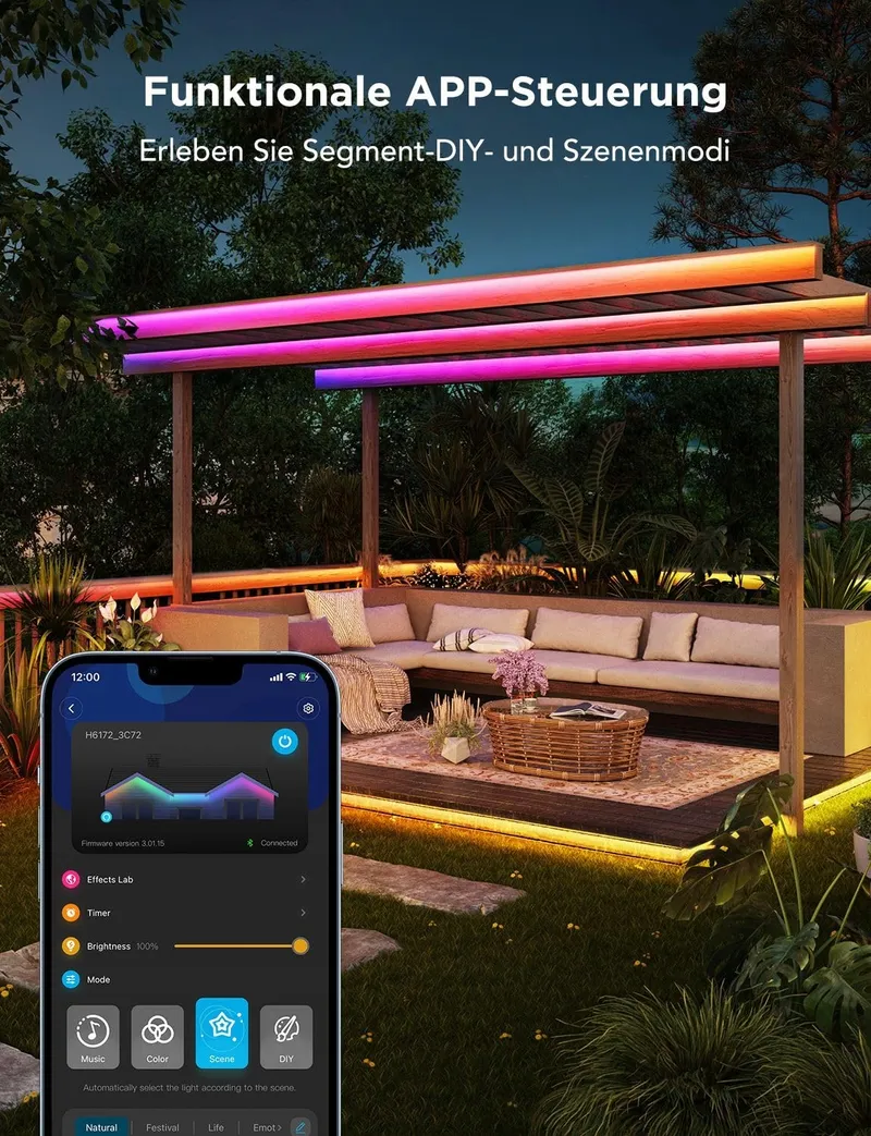 GOVEE LED Strip Buiten 10m IP65 RGBIC Alexa App Muziek — foto 2