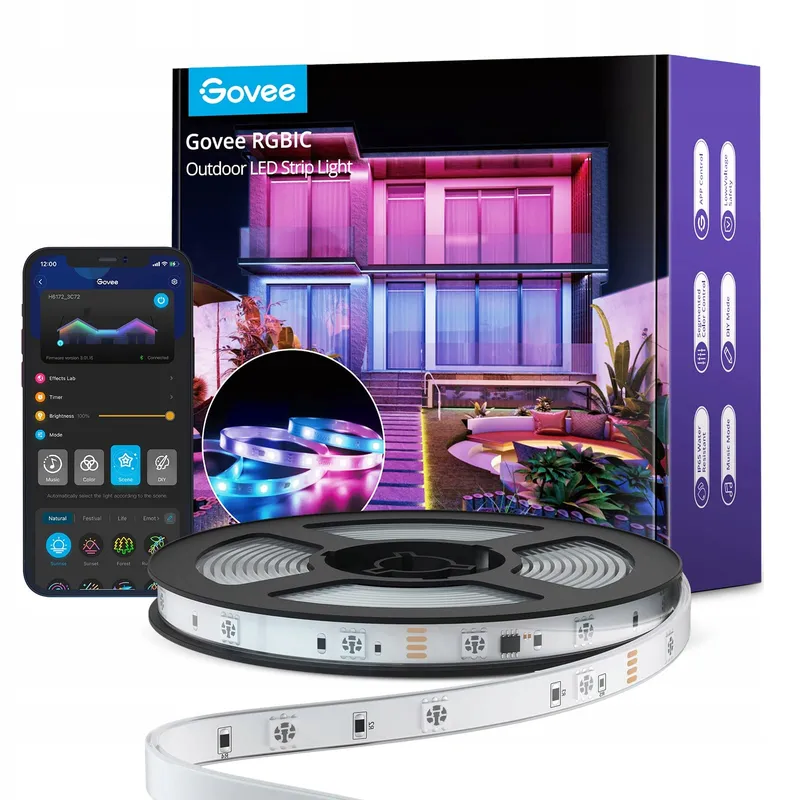 GOVEE LED Strip Buiten 10m IP65 RGBIC Alexa App Muziek — foto 1
