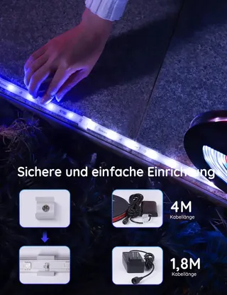 GOVEE LED Strip Buiten 10m IP65 RGBIC Alexa App Muziek — miniatuur 8