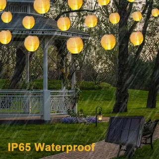 BOWFAR Solar Lichtketting Lampionnen 10M 50 LED 8 Modi Tuin — miniatuur 5