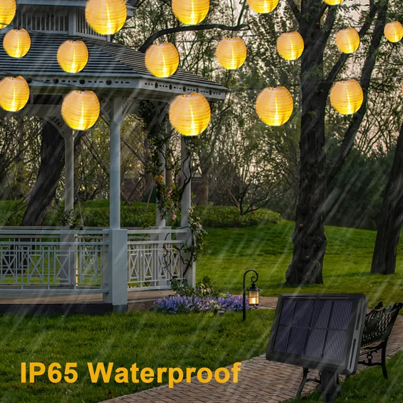 BOWFAR Solar Lichtketting Lampionnen 10M 50 LED 8 Modi Tuin — foto 5