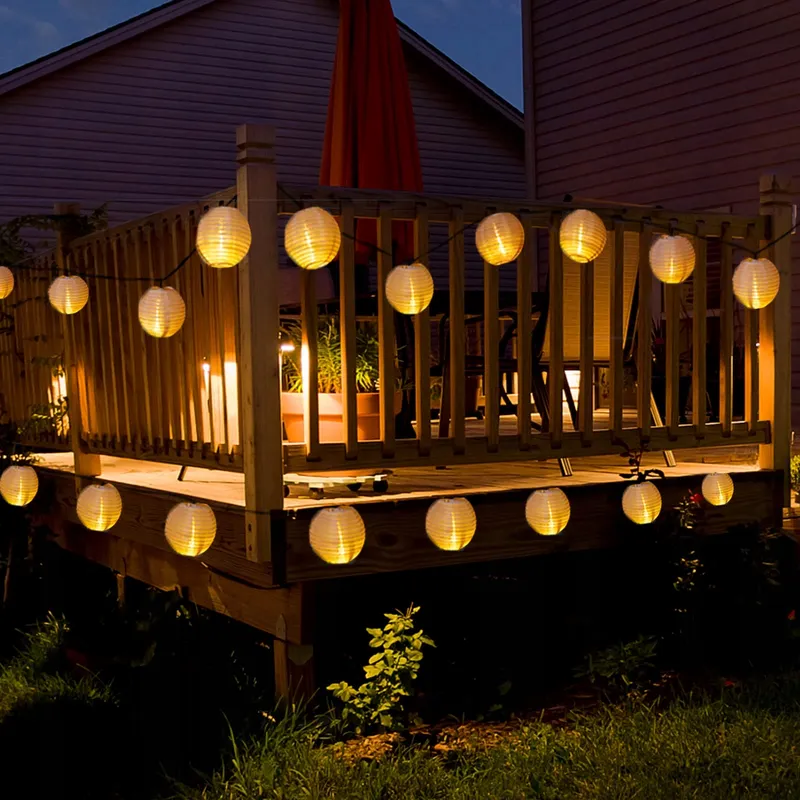 BOWFAR Solar Lichtketting Lampionnen 10M 50 LED 8 Modi Tuin — foto 2