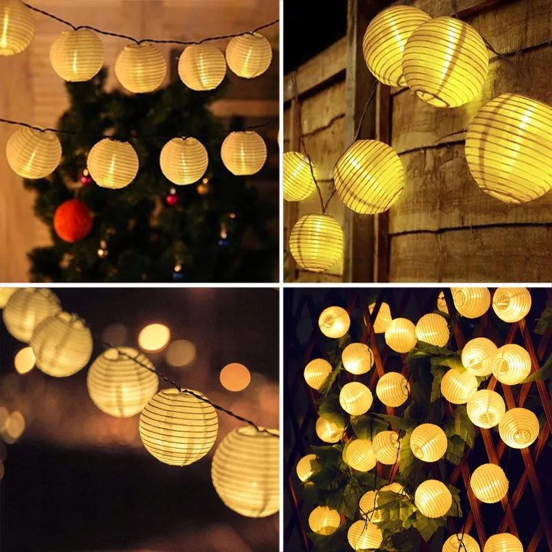 BOWFAR Solar Lichtketting Lampionnen 10M 50 LED 8 Modi Tuin — foto 7